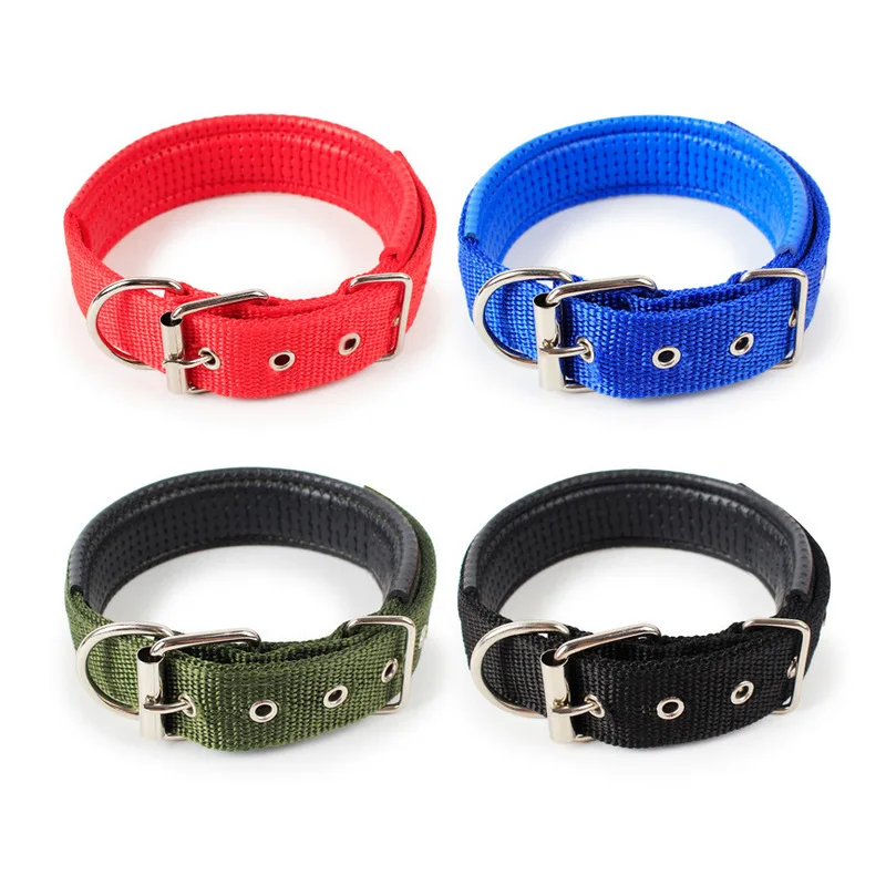 Nylon Dog Collars Adjustable Pet Neck Strap for Small Medium Large Dogs Cat Neckband Foam Padded Dog Collar Dog Accessories