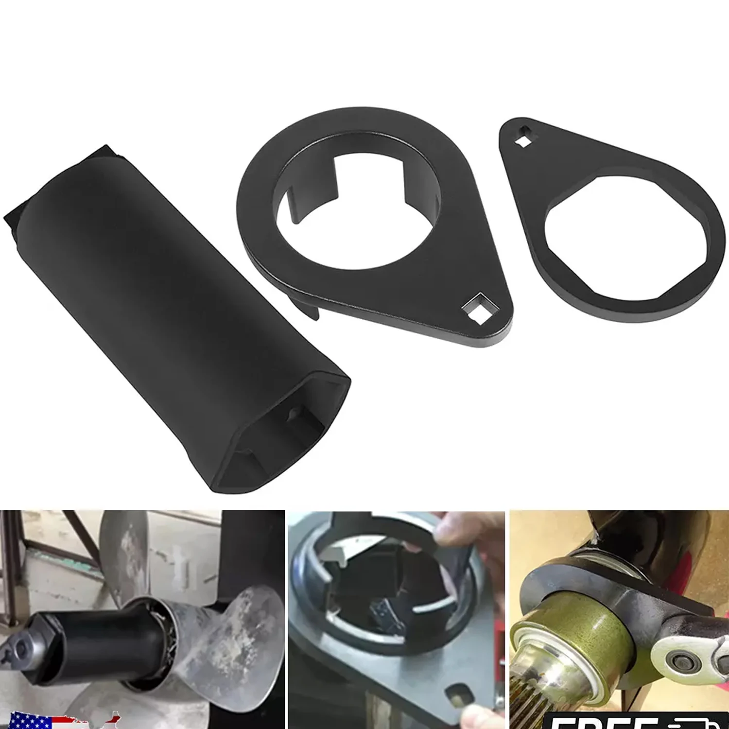 

3Pcs Propeller Prop Nut Wrench Bearing Carrier Tool Kit 91-8053741,91-805374,91-805457T1 For Mercruiser Bravo III