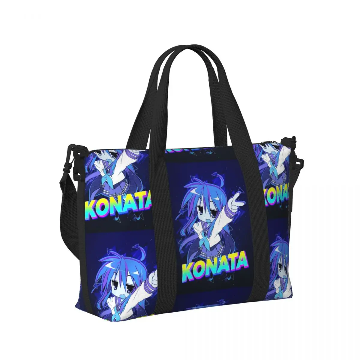 

Konata Lucky Star Beach Travel Bag Large Capacity Tote Bags for Gym Sport Women Shopping Duffle Shoulder Bag