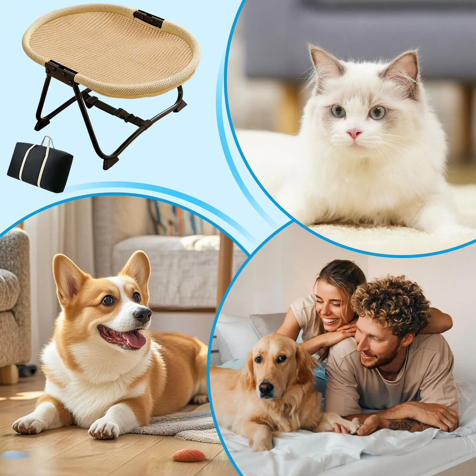 Dog Cot Bed Foldable Soft Hammock Indoor Camping Cat Cot Beds For Small Medium Kitten Puppy Indoor Outdoor Home Garden Travel view 4