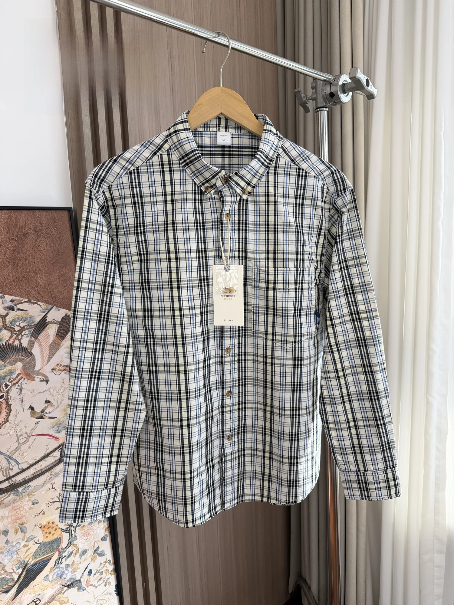 

00% Long Staple Cotton Flannel Plaid Casual Long Sve irt for Men Spring Season Comfortable Loose Fit Button up