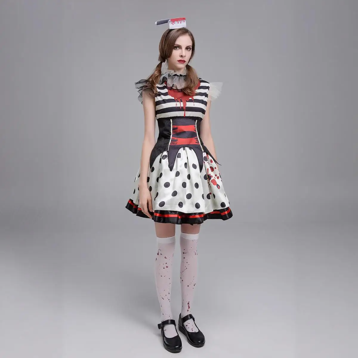 Adult loween Cosplay Bloodstained Clown Costume Terror Zombie  eup Par Performance Traditional Chinese Costume