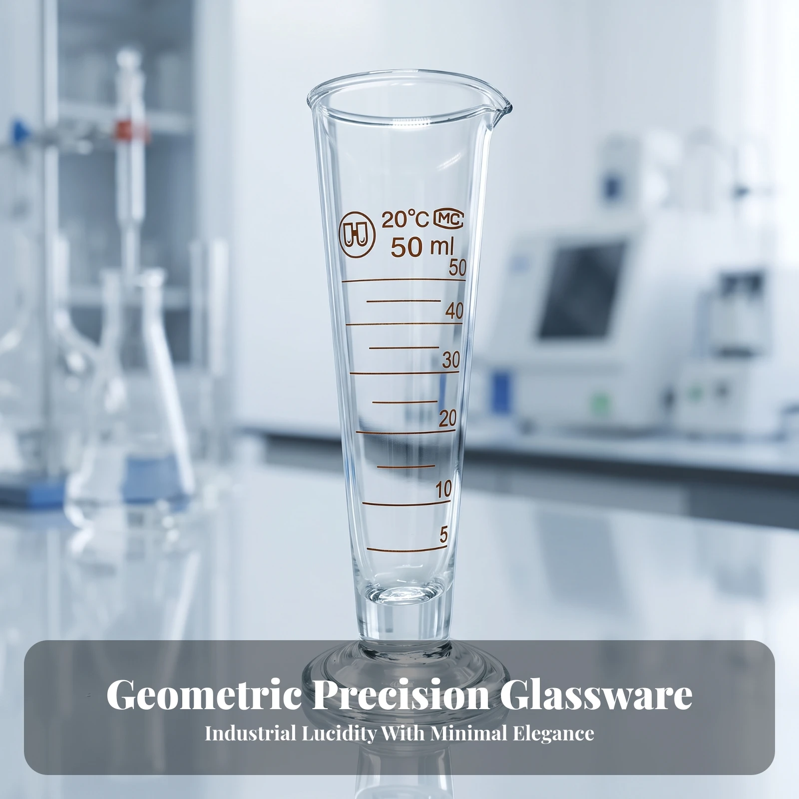 Graduated Measuring Cup Glass Conical Measuring Cup Glassware Heavy-Duty Non-Porous for Chemists, Laboratory, Kitchen