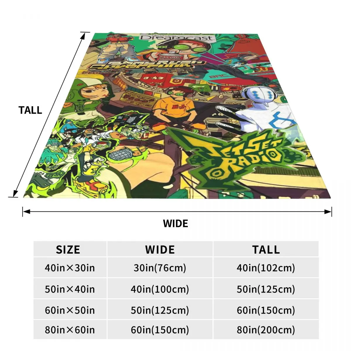 Jet Set Radio Future Game Printed Pattern Blankets Flannel Sofa Throw Blanket Warm for Home Bedroom Throws Bedspread Quilt