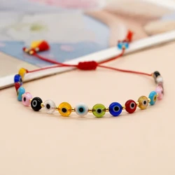 Go2boho Evil Eye Glass Bead gioielli estivi colorati braccialetti dell'amicizia per le donne Fashion Lucky Family Gift con nappa