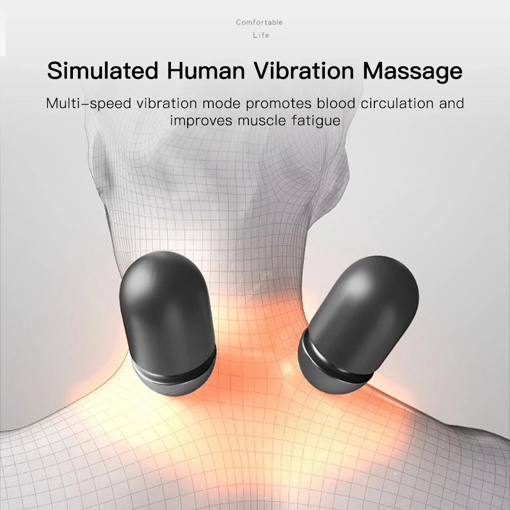 Electric Massage Pillow Heating Vibration Neck Massager Prevent Cervical Pain Back Traction Relax Assist Sleeping Spine Support