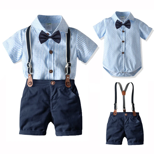 Summer Boys Clothes Baby Outfits Set Bow Tie Bib Suit Newborn 4 Pieces Party Birthday Dresses 3 6 9 12 18 24 Months AliExpress