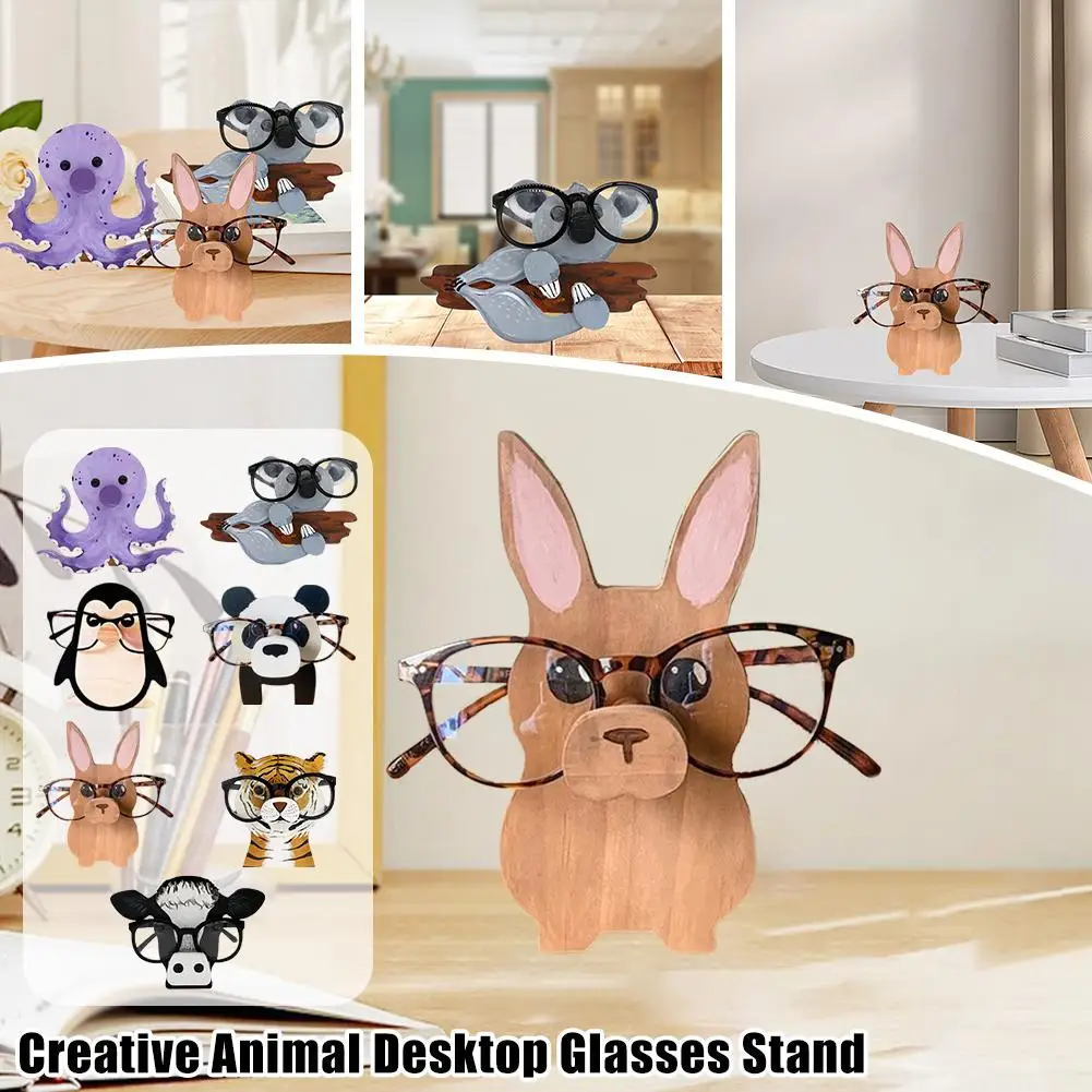 Cute Animal Glasses Stand Holder Wooden Puppy Dog Pet Fox Home Decor Rack Glasses Display Office Sunglasses Stand Shape Sun P3Y4