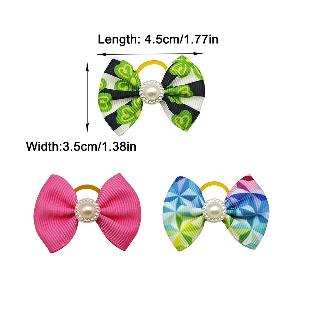 10pcs Hair Bows For Dog Pet Grooming Accessories Puppy Hair Clips With Elastic Rubber Band Yorkshire Terrier Hair Accessories