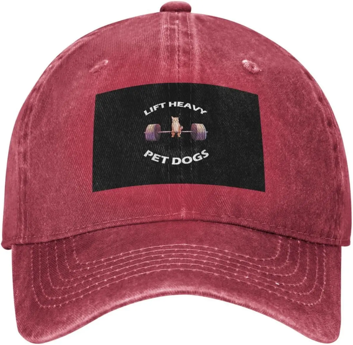 Lift-Heavy-Pet-Dogs-Washed-Baseball-Cap-Low-Profile-Breathable-Cotton-Dad-Hat-Unisex