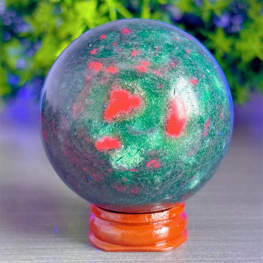 Ruby Blue With Emerald Sphere Natural Crystal Home Decoritems Room decor Luck Quartz Stone Garden Healing Energy Love Gifts