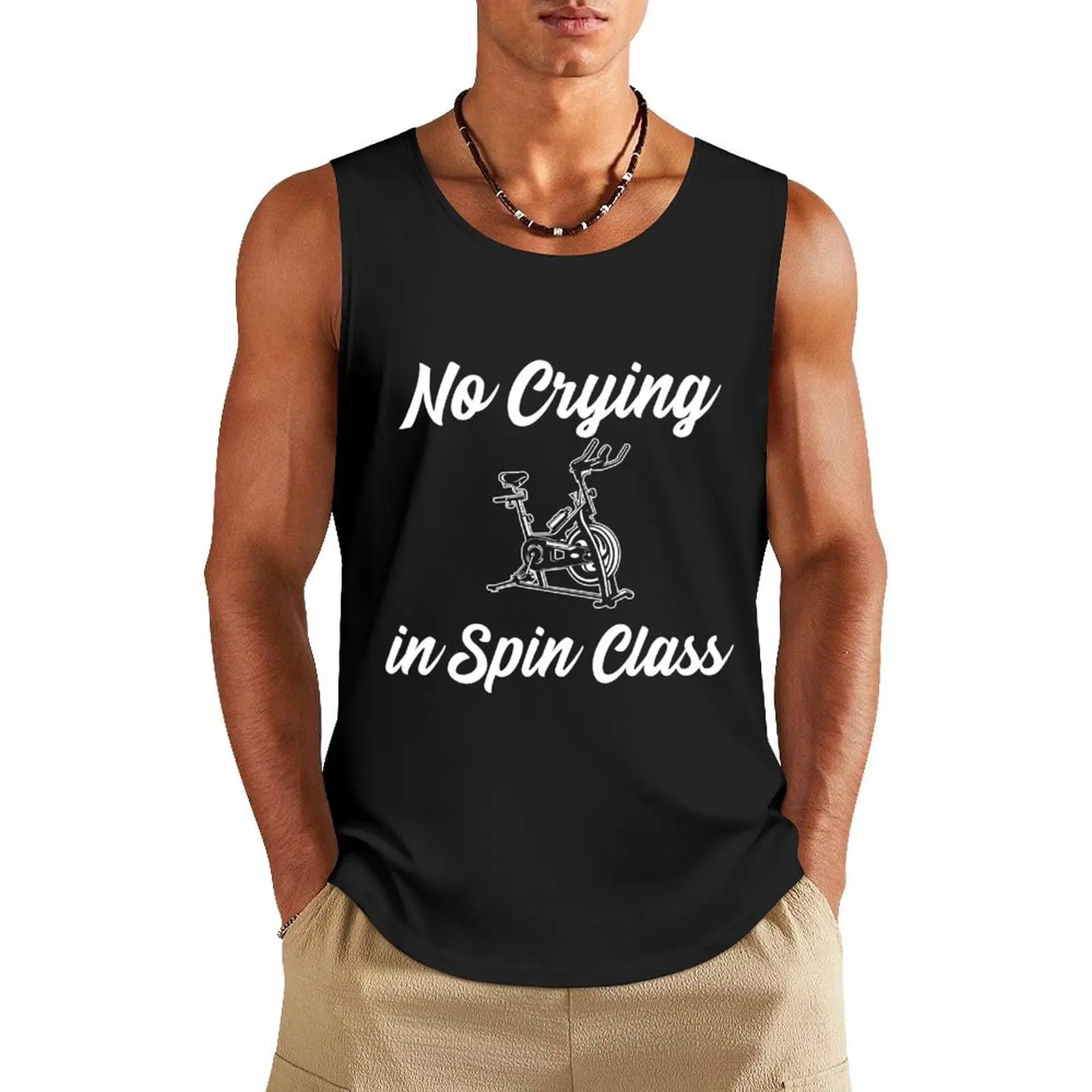 

No Crying In Spin Class Tank Top men clothings Sports shirt man Men's clothing brands