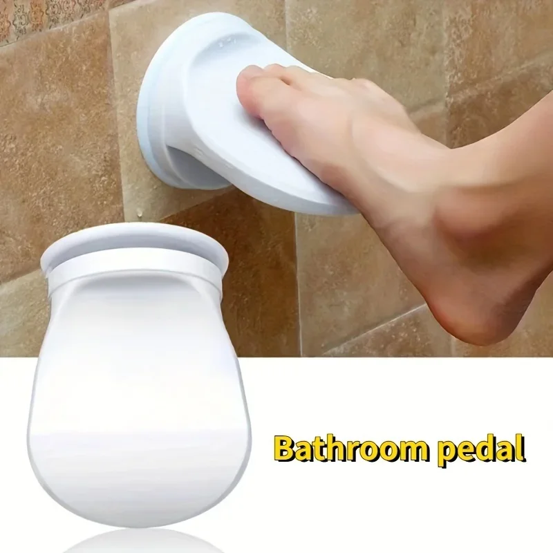 1pc Shower Foot Rest, Wall Mounted Footstool Step, Bathroom Shower Foot Pedal, Plastic Shower Step With Suction Cup,