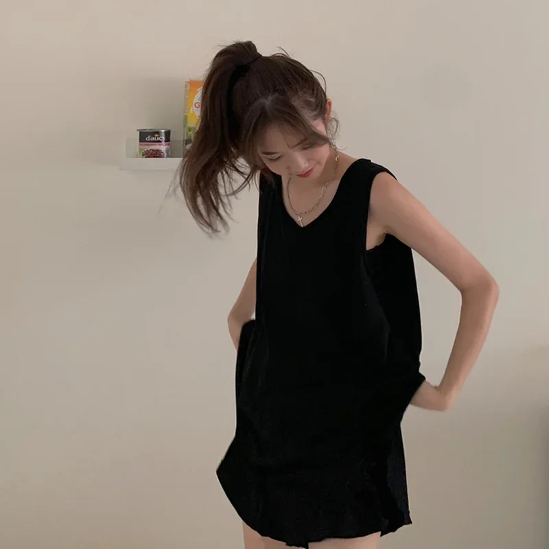 

Pajama Sets Women Sleeveless Sleep Top Solid Cotton Soft Sleepwear Shorts Japanese Style Unisex Two Piece Set Summer Lounge Wear