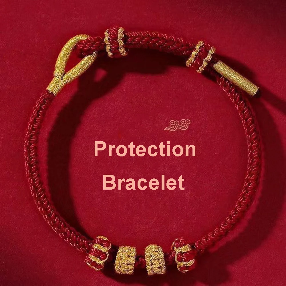 Tibetan Buddhist Bracelets for Women and Men Hand Braided Red Rope Bracelets Adjustable Luck Faith Couple Friendship Jewelry