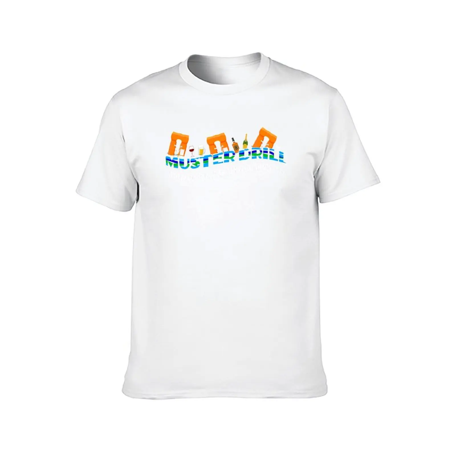 Muster Drill Cruise Ship مضحك المبحرة معًا تي شيرت تي شيرت رجل تي شيرت قطن عالي الجودة تي شيرت