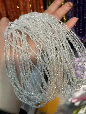 Wholesale Natural 3mm Bling Herkimer Diamond Energy Quartz Irregular Loose Beads For Making Jewelry DIY Necklace Bracelet 40cm