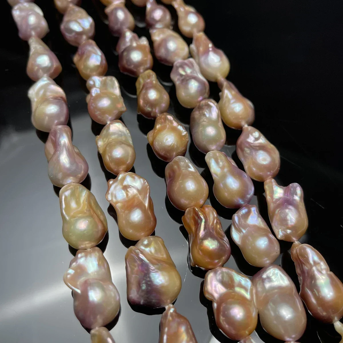 6A Vibrant Color Fish-Tail Baroque Natural Freshwater Pearls 15x20-16x22mm Loose Beads Premium Quality for Handmade Jewelry