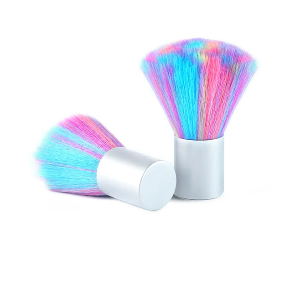 

2Pcs Rainbow Color Nail Art Dust Brush Manicure Cleaning Tool Powder Applicator for Professional and DIY Use