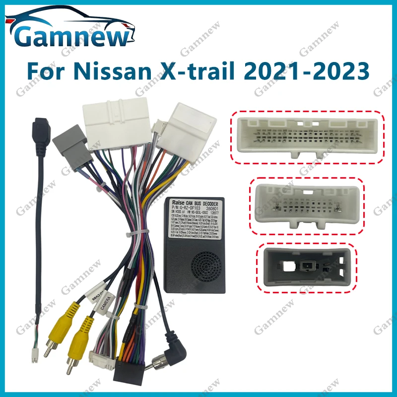Car 16pin Wiring Harness Adapter Canbus Box Android Radio Power Cable For Nissan X-Trail Xtrail Qashqai Teana 2021+