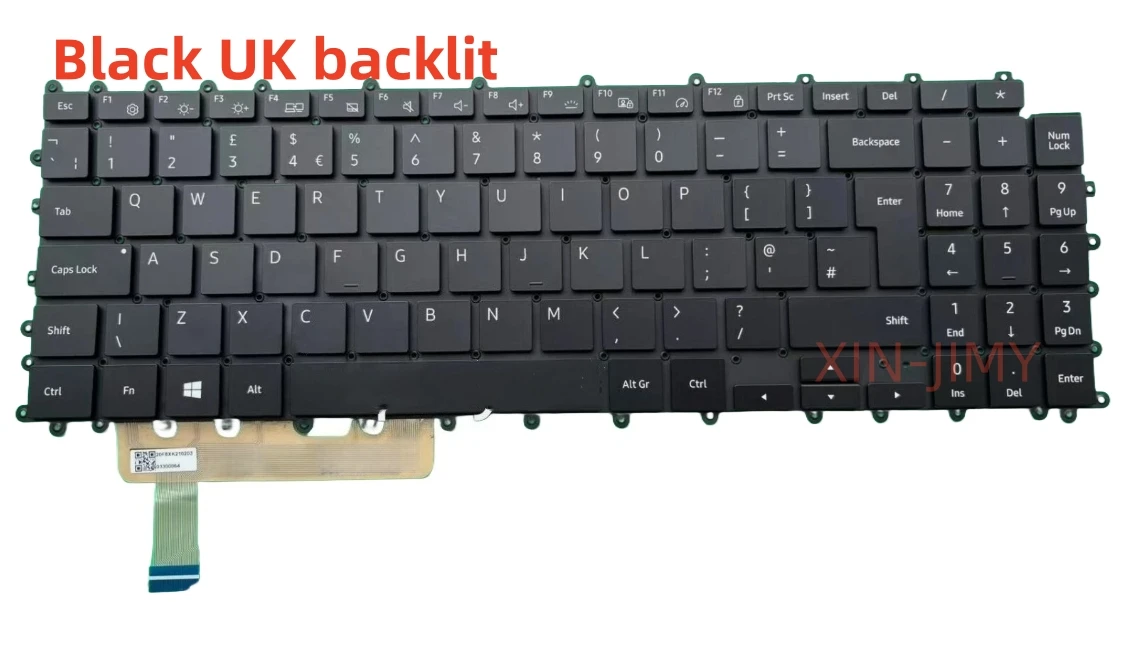 

Черная клавиатура для ноутбука с подсветкой в Великобритании для Samsung Galaxy Book Pro NP950XDB 950XDB (один вентилятор)