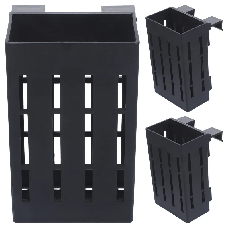 3 Pcs Black Hooks Aquarium Plant Stand Hanging Holder Pots Container Planting Baskets Plastic Fish Tank Decorations Naments Pet