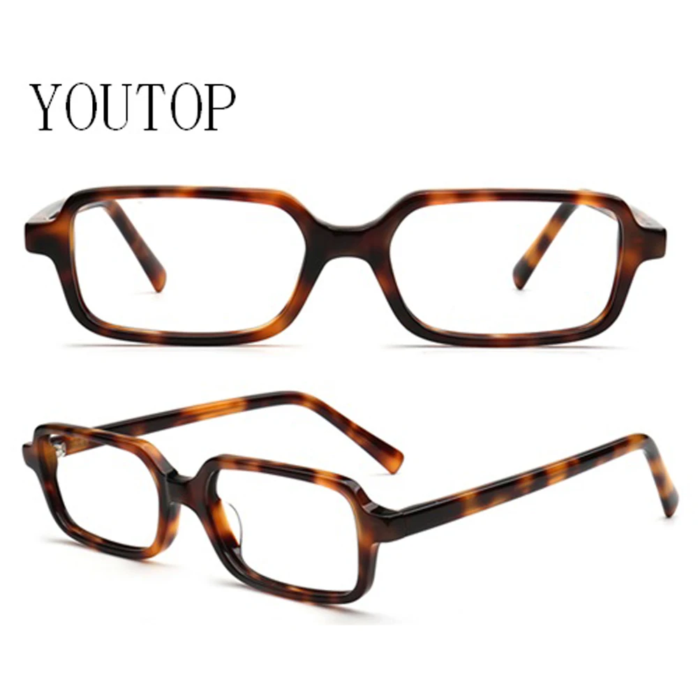 

Модные мужские прямоугольные ацетатные оправы для очков, черепаховые женские оптические очки, роскошные очки для близорукости по рецепту, мини-очки