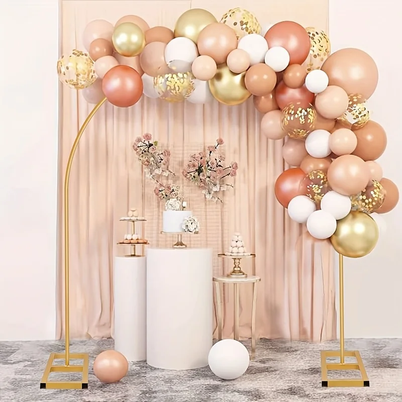

Golden Metal Wedding Arch Background Bracket, Event Party Balloon Garland Decoration Scene Arrangement Bracket, Square