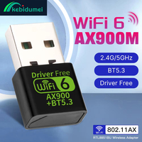 Kebidumei WiFi 6 AX900 Bluetooth 5.3 WiFi USB Dongle Adapter Dual Band 2.4G/5GHz Wireless Network Card For PC/Laptop Driver Free