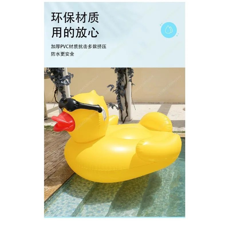 Thickened Swimming Pool Floating Bed Air Mattress water toys PVC infltable big yellow duck floating mat Floating Row