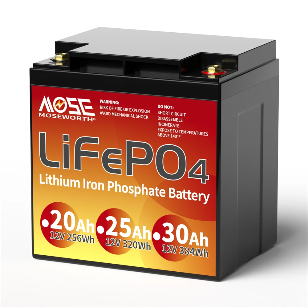 

12V 30Ah Lithium LiFePO4 Battery with BMS Deep Cycle Rechargeable Lithium Iron Phosphate Battery for Solar Fish Finder Marine