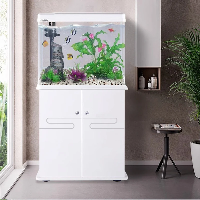 

Nordic Medium Floor-Standing Goldfish Aquarium Ultra Clear Glass Self-Cleaning 3-in-1 Filter Oxygenation Built-in Cabinet FYFT