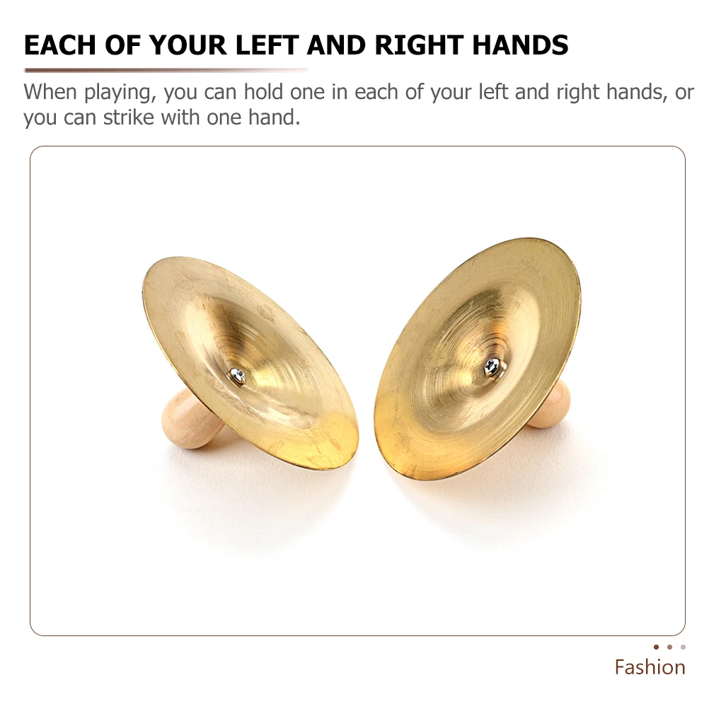 

1 Pair Of Metal Finger Cymbals Small Percussion Instruments For Children Dance Party Props