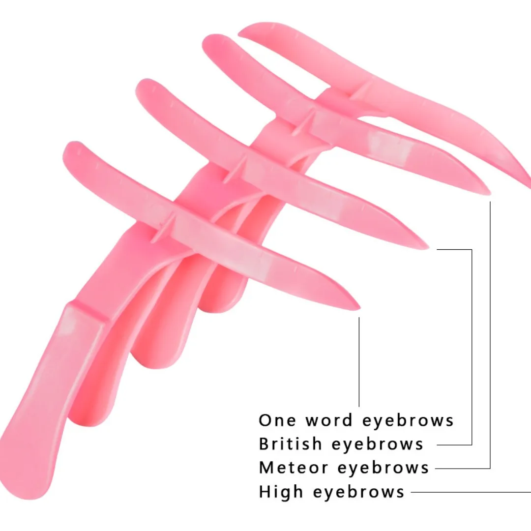 4PCS high-quality pink brush eyebrow card Korean style cs eyebrow design with a straight line eyebrow pattern