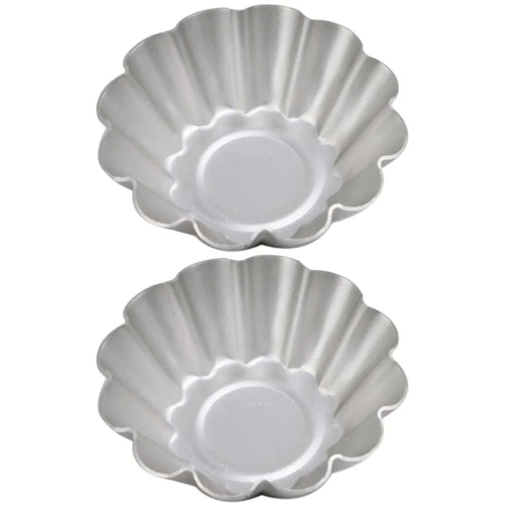 

2Pcs Cake Mold Egg Tart Baking Tool Jelly Pie Pastry Kitchen Bakeware Aluminum Alloy Nonstick Heat Conduction Uniform Baking