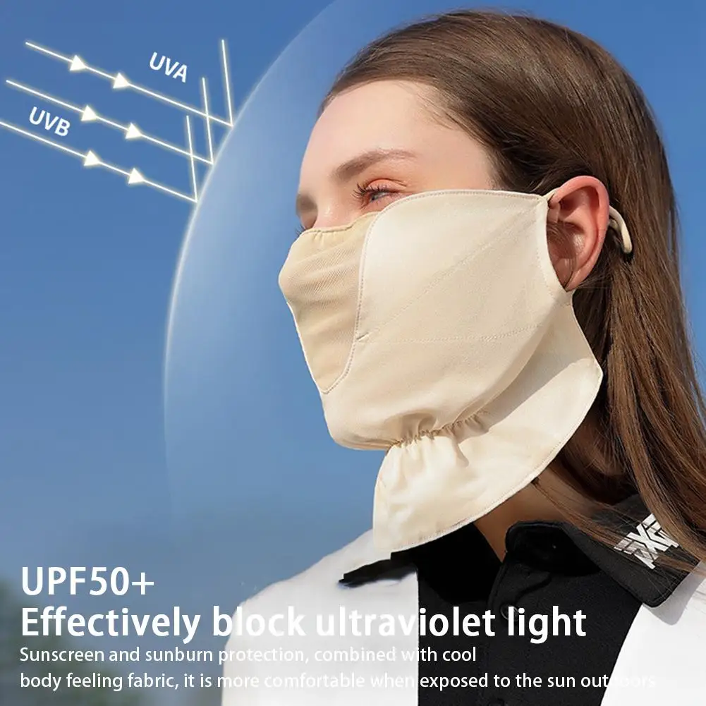 تنفس الجليد الحرير الوجه وشاح الرياضة في الهواء الطلق المضادة للأشعة فوق البنفسجية قناع الوجه وشاح الرأس مع مشبك قابل للتعديل القيادة ركوب المشي لمسافات طويلة الصيد #2