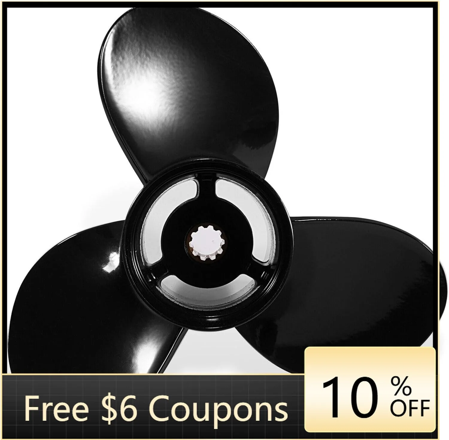 

ffbPropeller 10-1/4"x12" or 14" Inch for 20-30 Aluminum Alloy 3 Blades 10 Spline Tooth Rotation with Thru Hub Exha