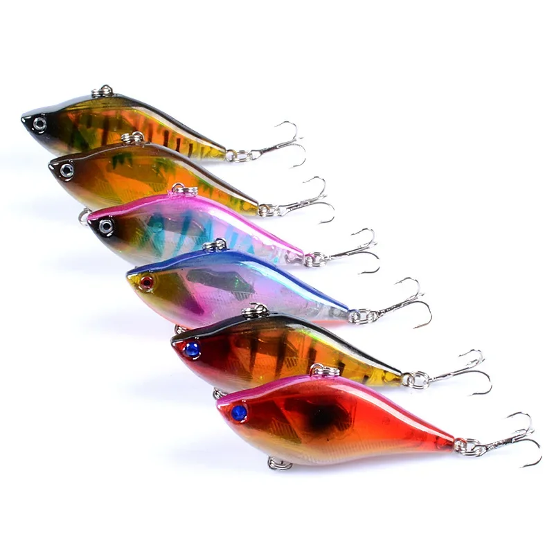 1 Pcs 6 Color Laser Paper Long Cast Luya Bait VIB 6cm/13.1g Foreign Trade Box Plastic Hard Bait Bait