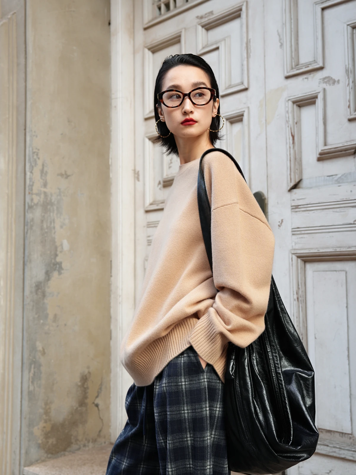 

LemonChen Advanced Basic Sle High Densi Nine Needle 2 Strand 26 Tead High Yarn round Ne Knitted Sweater Woolen Knitwear