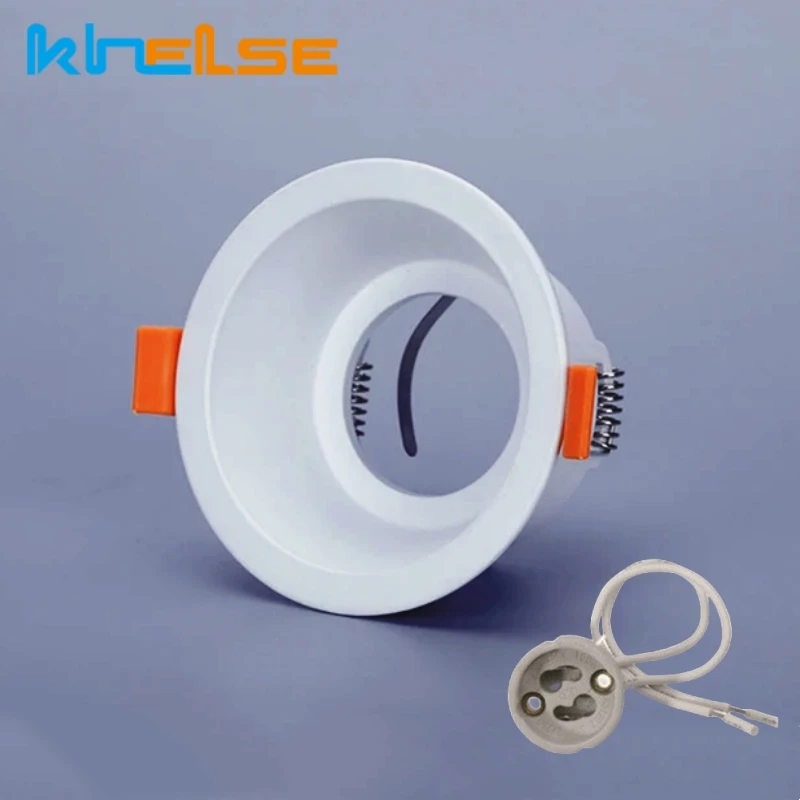 Okrągły wpuszczany sufitowy typu Downlight LED montaż aluminiowa rama MR16 GU10 żarówka wymienny uchwyt lampy punktowej oprawa gniazdowa