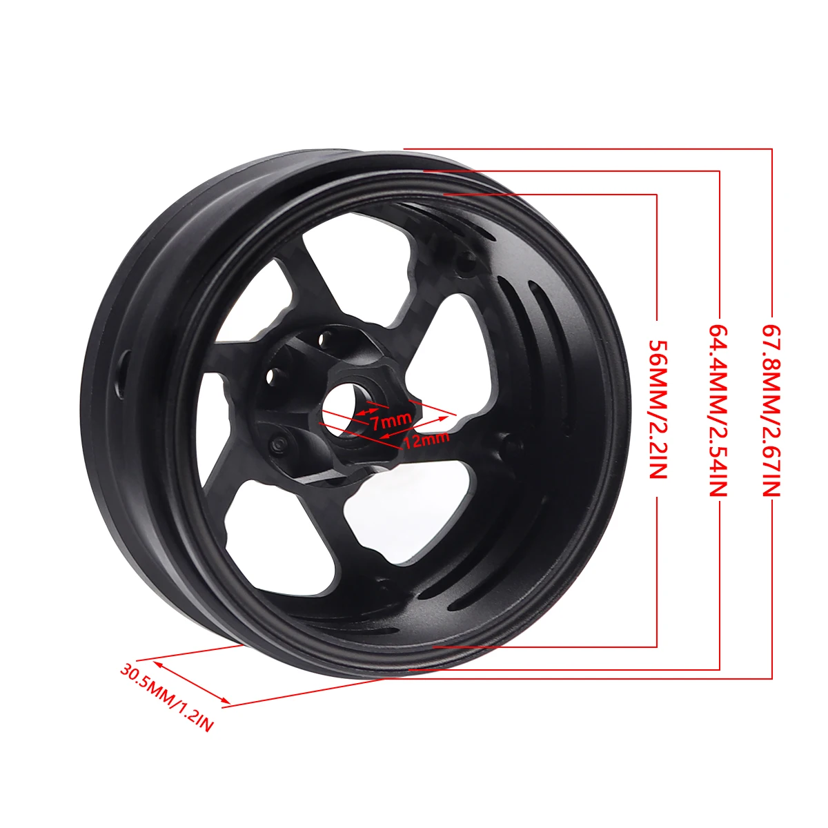 4PCS 2.2 Inch Carbon Fiber Wheels Rim For 1/10 RC Crawler LCG Cheater Rigs Building Capra SCX10 Pro TRX4 Upgrade Parts