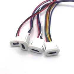 USB C-type 2/4/6pin connector socket with buckle high current fast charging socket port charger plug socket