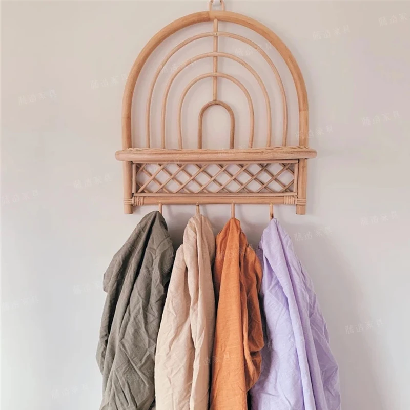 

Furniture Rattan rack rattan wall hanging wall decoration storage retro hanger retro homestay hat hook pergola rack