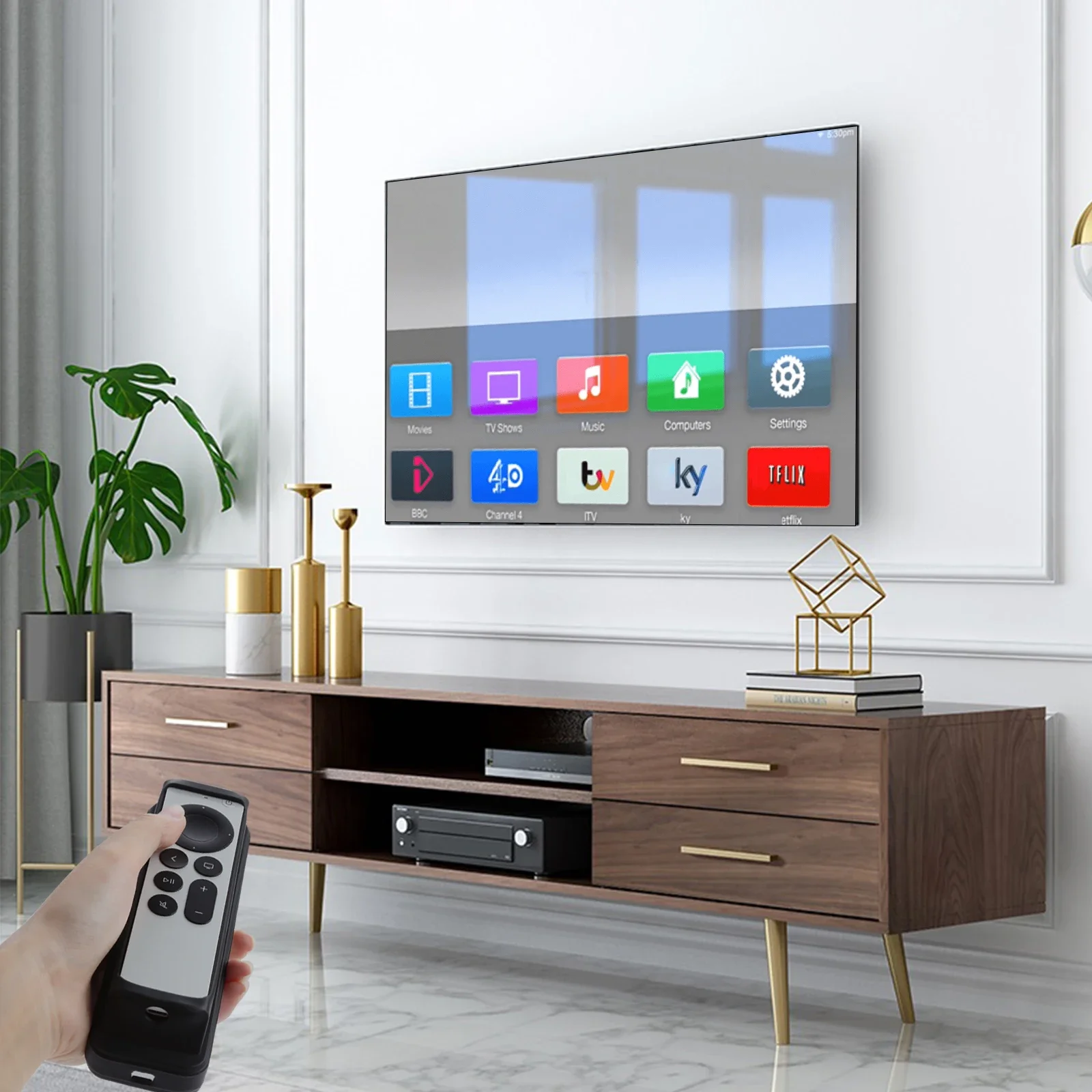 iPazzPort Mini Wireless QWERTY Keyboard Rechargeable for Apple TV 4K Fire TV Smart TV/Phone Typing Search  KP-810-30BR2