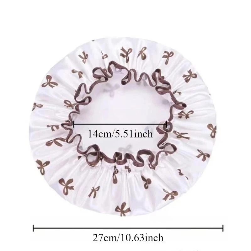 1pc Double Layer Shower Caps, Elastic Shower Caps, Waterproof Bath Caps Reusable Shower Caps Hair Hat For Women Ladies Spa Salon