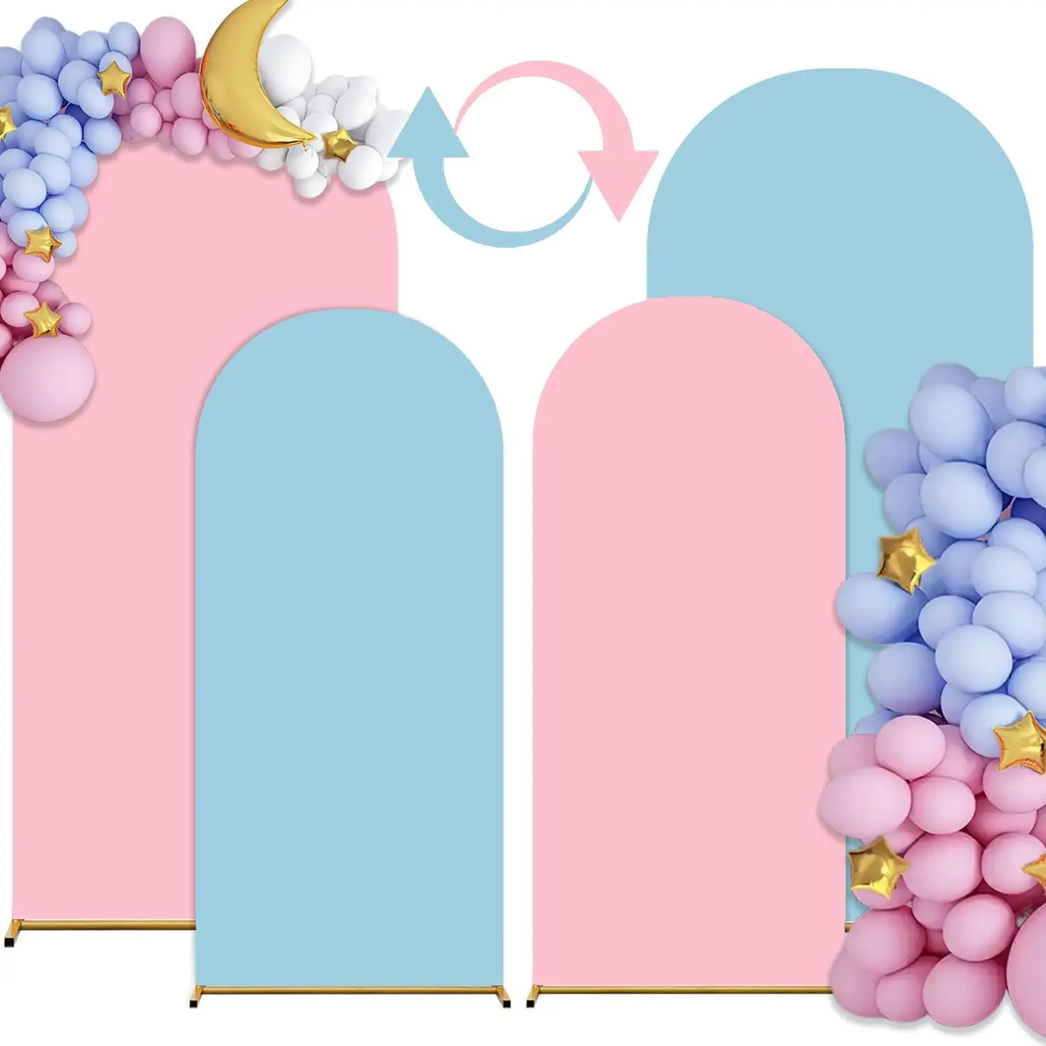 

Double Sided Solid Color Arch Backdrop Cover Wedding Birthday Babyshower Photography Background Party Decoration Elastic Spandex