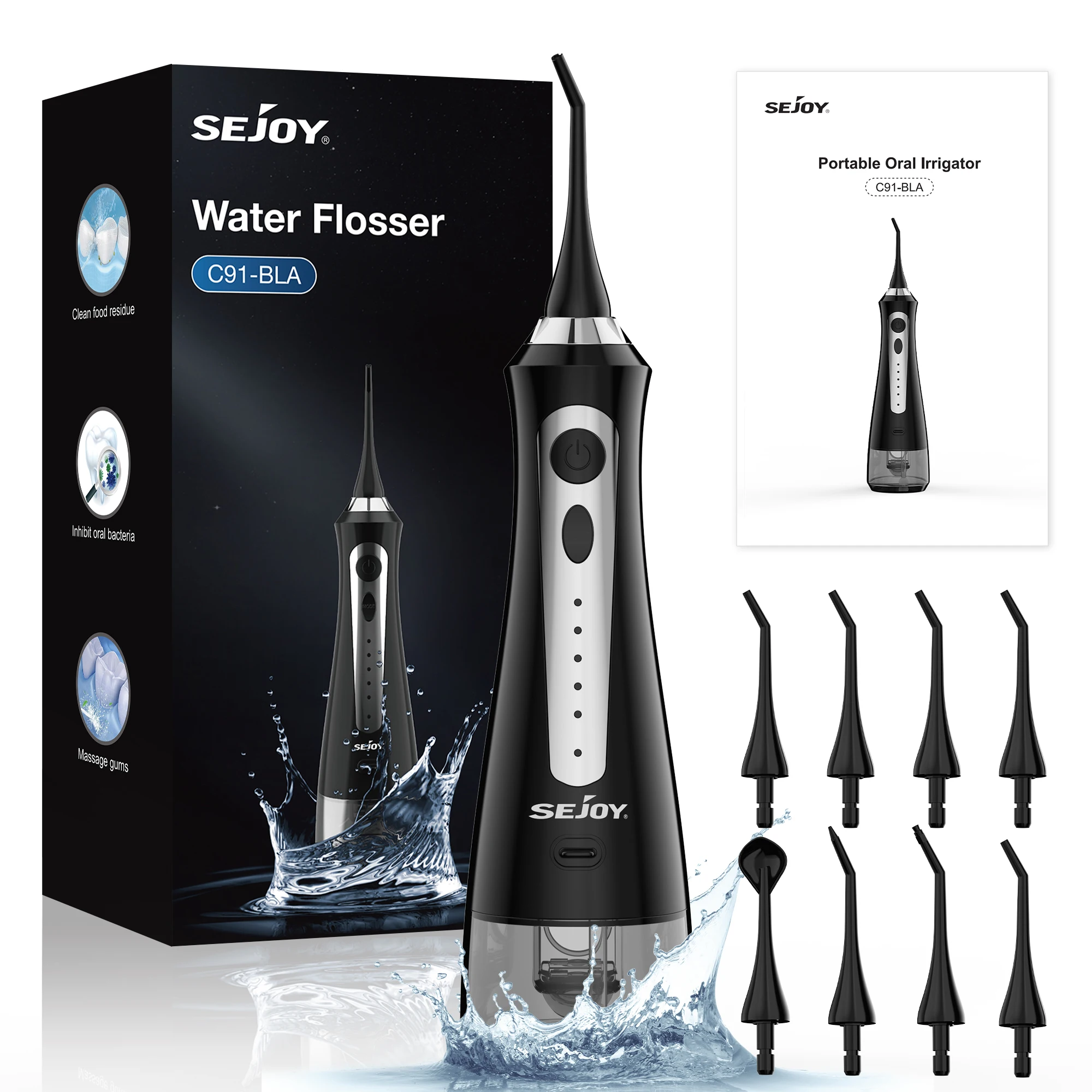 Water Flosser Cordless - SEJOY Water Flosser for Teeth,Portable Oral