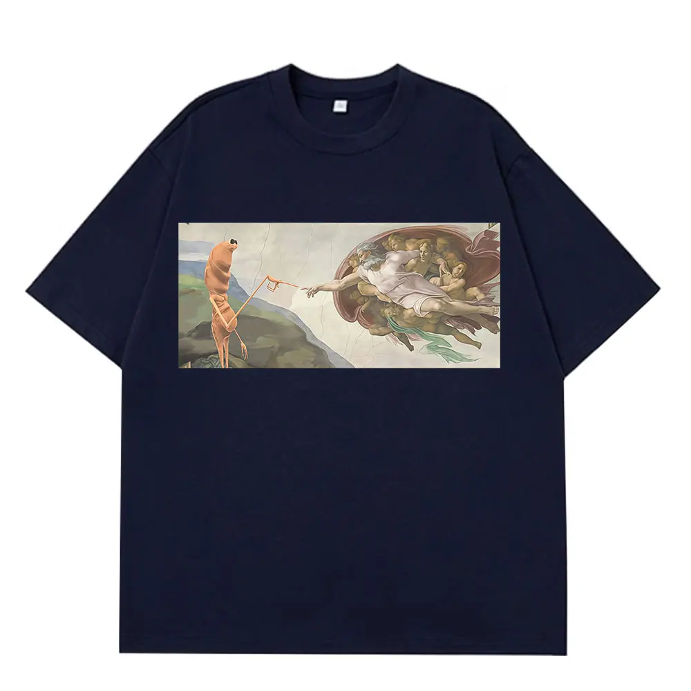 مضحك ماركوس دودة خلق آدم مضحك ميمي تي شيرت الرجال النساء الكلاسيكية موضة تي شيرت Harajuku القطن الهيب هوب تي شيرت #4