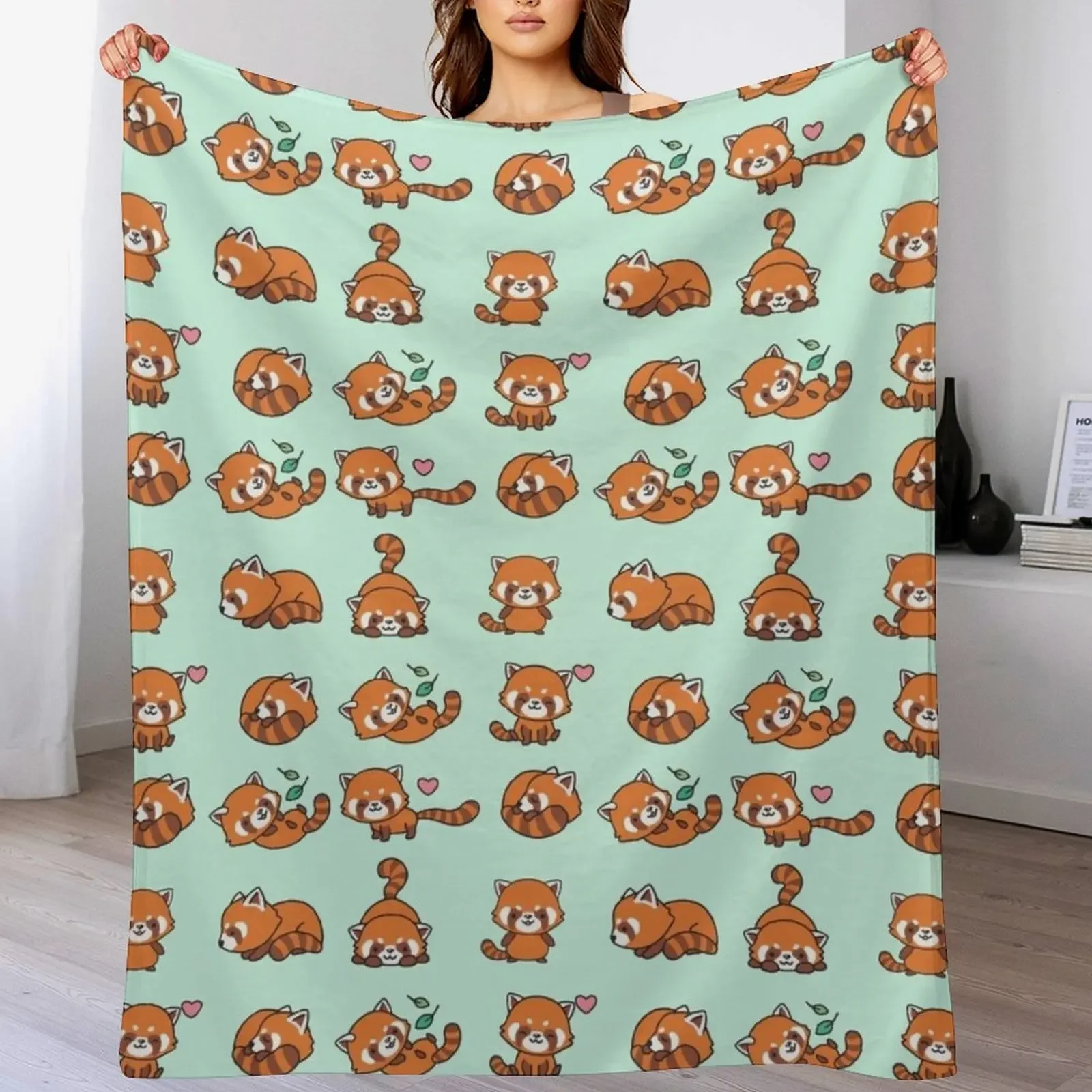 

Red Panda Pattern Throw Blanket Beach halloween Decorative Throw For Decorative Sofa Blankets