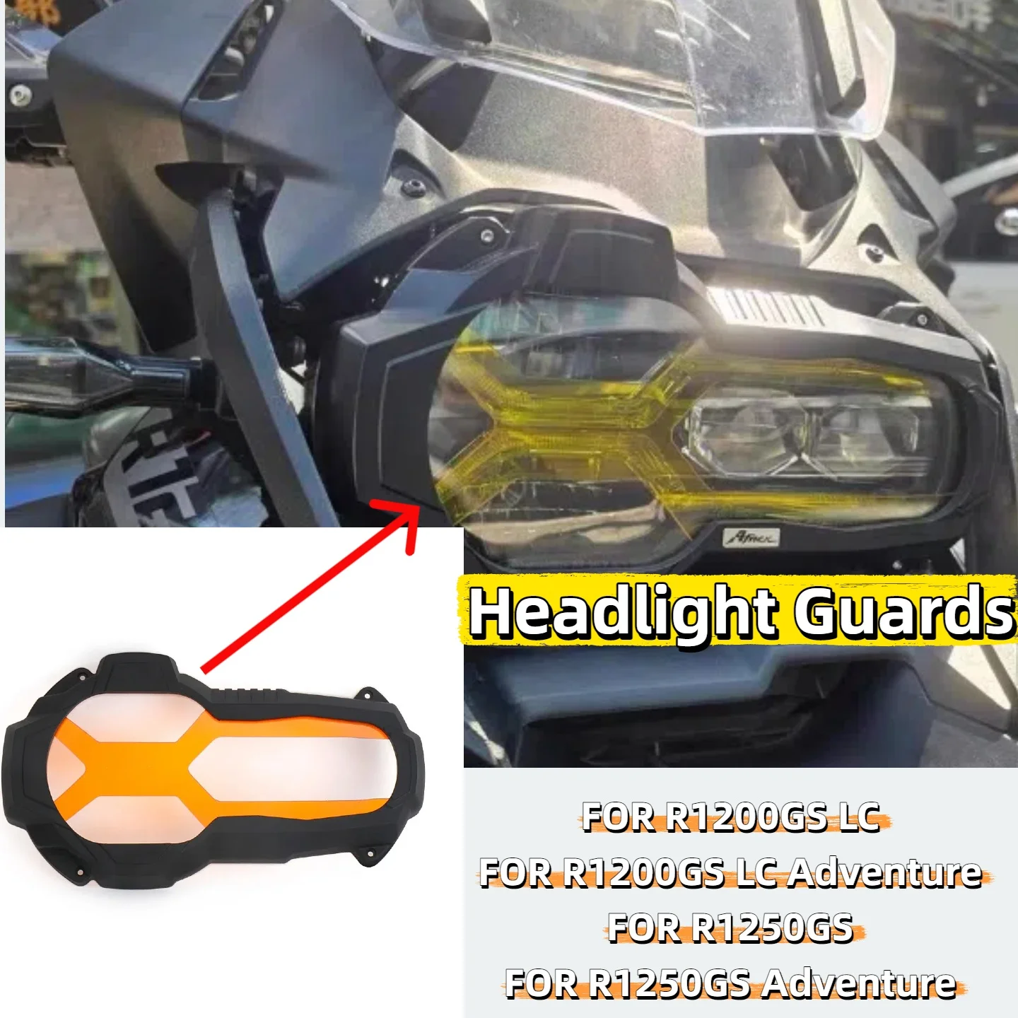 

Защита фар для R1200GS R1250GS Прозрачная крышка фары для безопасной езды Прозрачные линзы Защита фар